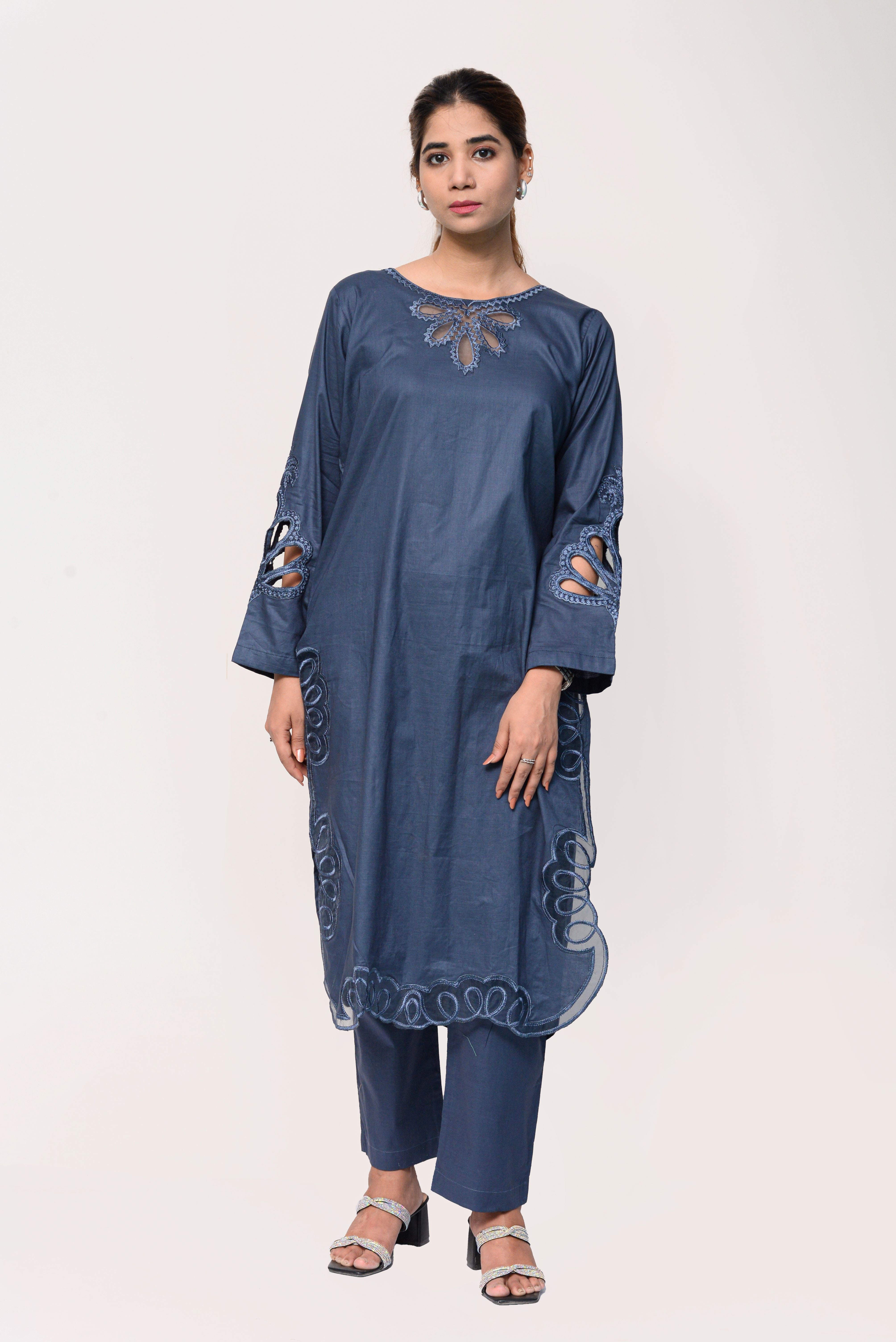 LASER CUT EBM+ORGANZA Blue