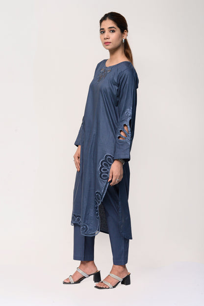 LASER CUT EBM+ORGANZA Blue